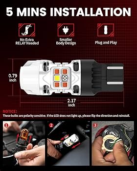 Amazon.com: LASFIT T3 7443 Switchback LED Bulb 7444 LED
